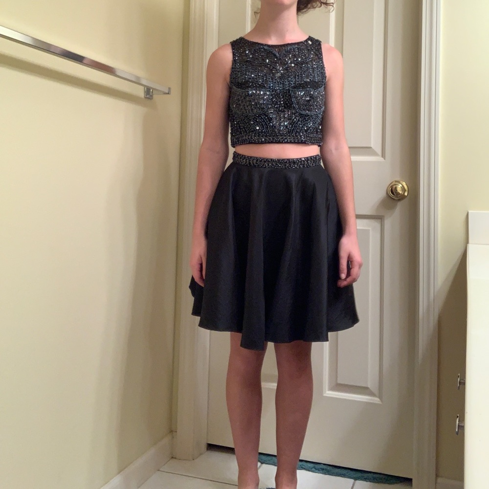 Milano Formals 2 Piece Black Dress